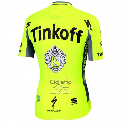 Tinkoff Ropa Ciclismo Culotte Corto 2016 Mangas Cortas AMarillo